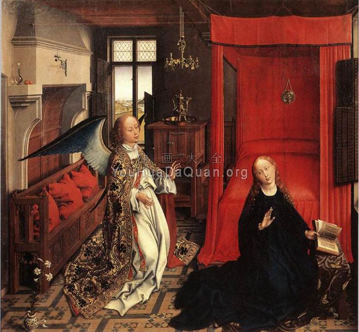 Annunciation Triptych-central - 罗吉尔·凡·德·韦登